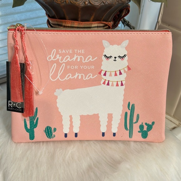 Handbags - Pink Llama Cosmetic Bag